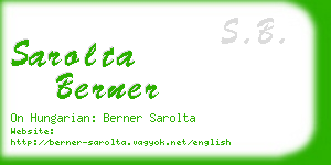 sarolta berner business card